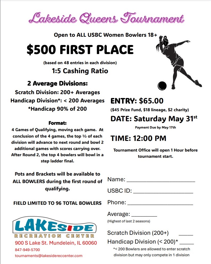 Lakeside Recreation Center Queens Tournament May 31, 2025